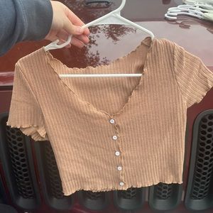 short sleeve cropped shirt from shein